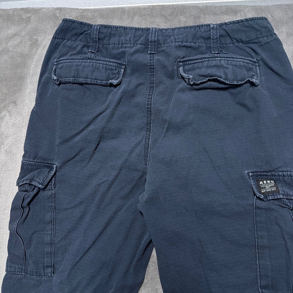 Aeropostale Cargo Pants Mens 30 Navy Blue Ripstop Cotton Outdoor Casual Skater - Picture 5 of 14